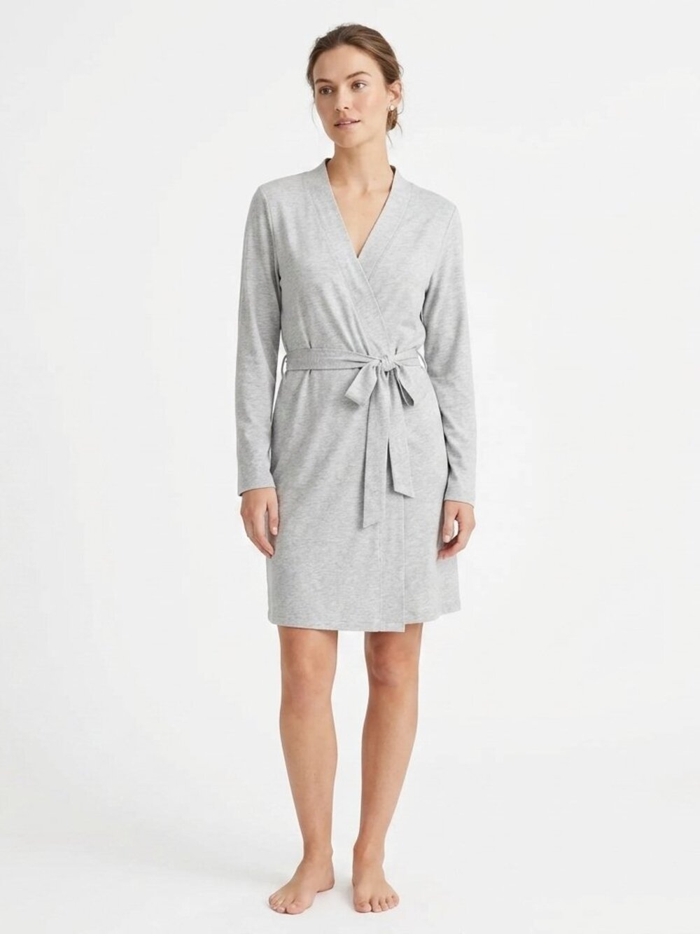 La Lingerie Cotton Blend Soft Jersey Short Robe- Sz. Sm